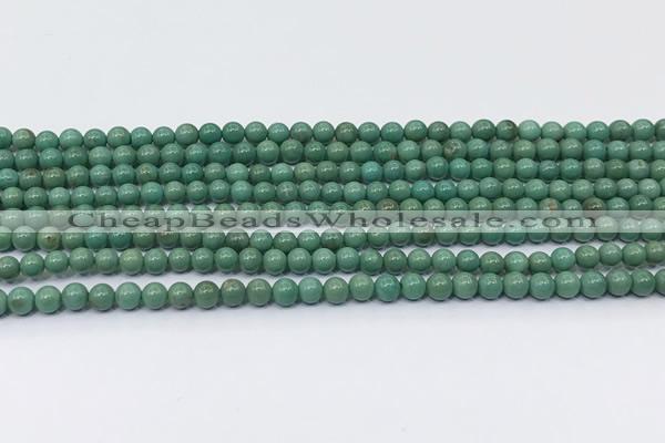 CNT572 15.5 inches 4mm round turquoise gemstone beads