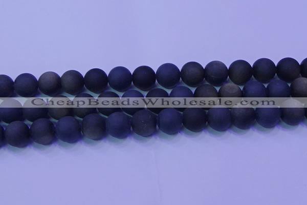 COB281 15.5 inches 12mm round matte golden obsidian beads wholesale