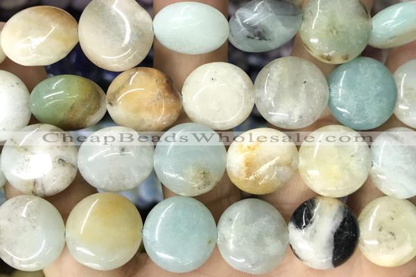 COIN113 15 inches 16mm coin amazonite gemstone beads