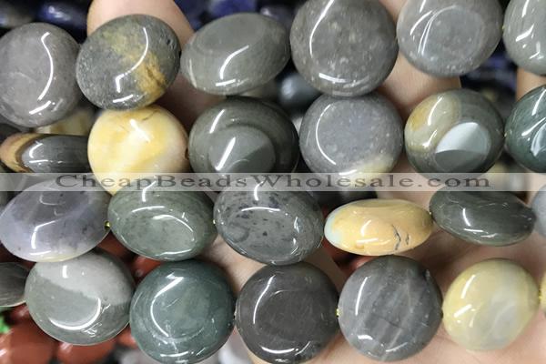 COIN132 15 inches 16mm coin jasper gemstone beads