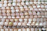 COIN142 15 inches 6mm faceted coin pink aventurine jade beads