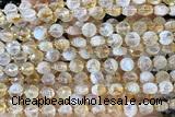 COIN145 15 inches 6mm faceted coin citrine gemstone beads