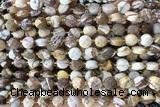 COIN150 15 inches 6mm faceted coin zebra jasper beads