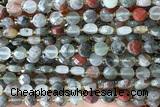 COIN154 15 inches 6mm faceted coin blood jasper beads
