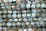 COIN155 15 inches 6mm faceted coin quartz gemstone beads