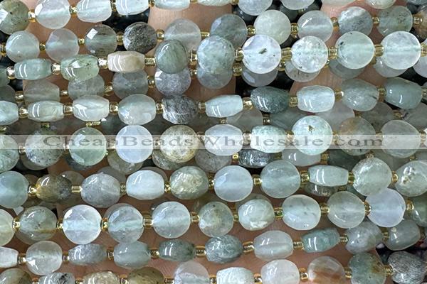 COIN155 15 inches 6mm faceted coin quartz gemstone beads