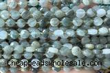 COIN156 15 inches 6mm faceted coin seaweed quartz beads