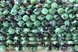 COIN160 15 inches 6mm faceted coin ruby zoisite beads