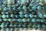COIN161 15 inches 6mm faceted coin moss agate beads