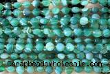 COIN163 15 inches 6mm faceted coin line agate beads