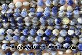 COIN166 15 inches 6mm faceted coin sodalite gemstone beads