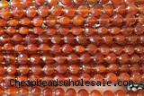 COIN178 15 inches 6mm faceted coin red agate beads