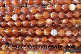 COIN180 15 inches 6mm faceted coin red agate beads