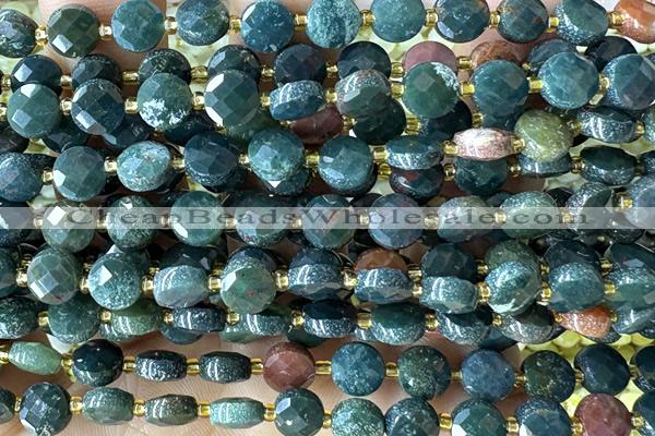 COIN188 15 inches 6mm faceted coin jasper beads