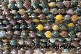 COIN189 15 inches 6mm faceted coin jasper beads