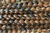 COIN191 15 inches 6mm faceted coin mahogany obsidian beads