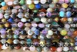 COIN193 15 inches 6mm faceted coin mix gemstone beads