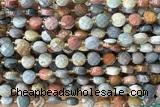 COIN199 15 inches 6mm faceted coin picture jasper gemstone beads