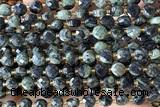 COIN204 15 inches 6mm faceted coin kambaba jasper beads