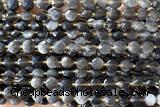 COIN207 15 inches 6mm faceted coin obsidian gemstone beads