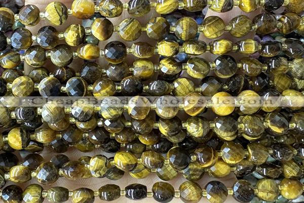 COIN210 15 inches 6mm faceted coin red garnet beads
