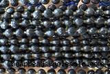 COIN211 15 inches 6mm faceted coin blue goldstone beads