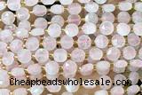 COIN222 15 inches 8mm faceted coin rose quartz beads beads