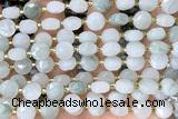 COIN226 15 inches 8mm faceted coin jade gemstone beads