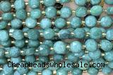 COIN235 15 inches 8mm faceted coin green aventurine jade beads