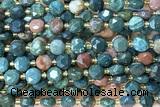 COIN236 15 inches 8mm faceted coin jasper gemstone beads