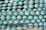 COIN237 15 inches 8mm faceted coin amazonite gemstone beads