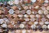 COIN239 15 inches 8mm faceted coin red quartz gemstone beads