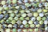 COIN245 15 inches 8mm faceted coin chrysotine gemstone beads