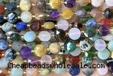 COIN250 15 inches 8mm faceted coin mix gemstone beads