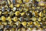COIN251 15 inches 8mm faceted coin tiger eye gemstone beads