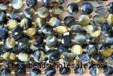 COIN254 15 inches 8mm faceted coin tiger eye gemstone beads