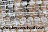 COIN271 15 inches 10mm faceted coin white crystal beads