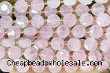 COIN274 15 inches 10mm faceted coin rose quartz beads