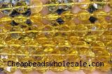 COIN296 15 inches 10mm faceted coin citrine gemstone beads