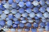 COIN310 15 inches 10mm faceted coin blue aventurine beads