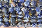 COIN311 15 inches 10mm faceted coin sodalite gemstone beads