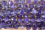 COIN317 15 inches 10mm faceted coin amethyst gemstone beads