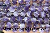 COIN318 15 inches 10mm faceted coin amethyst gemstone beads