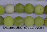 COJ403 15.5 inches 10mm round matte olive jade beads wholesale