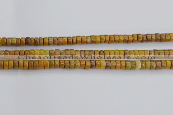 COJ620 15.5 inches 3*6mm heishi orpiment jasper beads