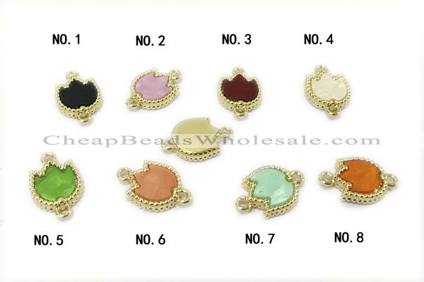 CONN04 12mm copper swallow connector resin bird gold plated