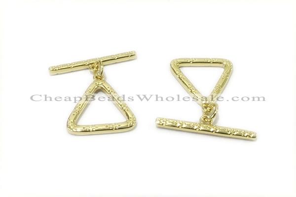 CONN16 2*21mm, 15mm copper toggle clasp gold plated