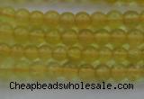 COP1300 15.5 inches 4mm round natural yellow opal gemstone beads