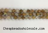 COP1676 15.5 inches 8mm faceted nuggets yellow opal gemstone beads