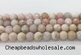 COP1851 15.5 inches 12mm faceted round pink opal gemstone beads wholesale